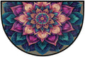 Bohemia Mandala Boho Half Round Door Mat Non-Slip Semi Circle Rug Washable Half Moon Floor Rug Absorbent Bathroom Area Rugs for Outdoor Indoor Fireplace Mat Entryway Kitchen Decor Rugs