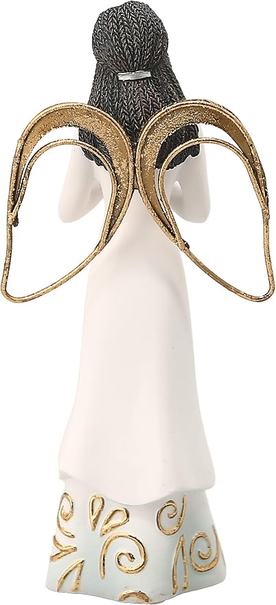 Pavilion Gift Company Mother You are A Blessing-5.5 Inch African American Praying Collectible Resin Angel Figurine, White