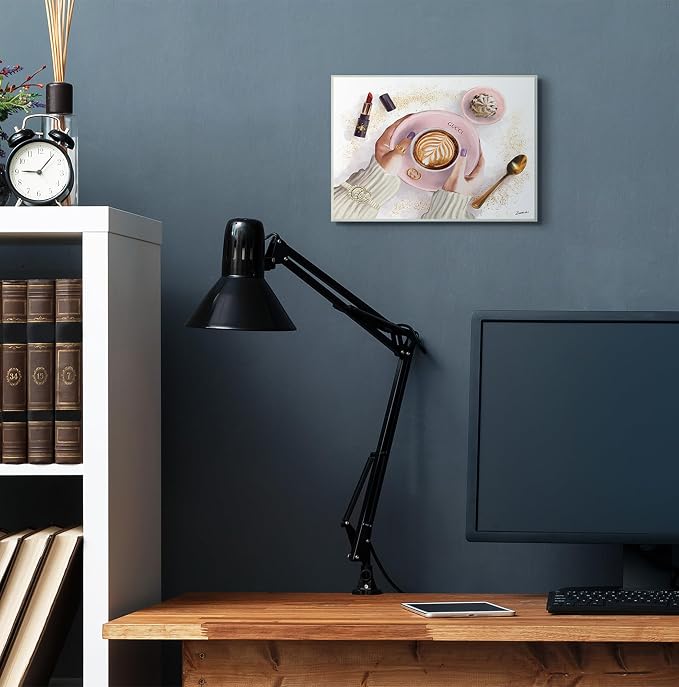 Cappuccino Fashion Accent, 10 x 15 Inch Mounted Print on Wall Plaque | Stupell Industries · By Ziwei Li · Ready to hang · Chic coffeehouse charm for kitchen decor · Made in USA