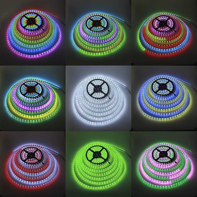 ALITOVE 32.8ft WS2811 Addressable RGB LED Strip Light 24V 5050 SMD IP67 | Waterproof Color Changing 24 Volt LED Light Strip, Programmable Cuttable LED Pixel Strip, for DIY Project, No Adapter
