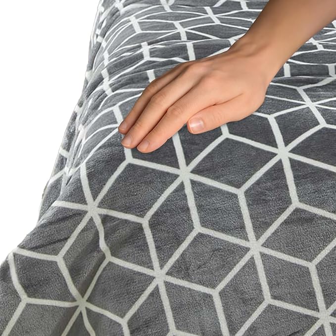 Elegant Comfort Luxury Velvety-Soft Coral Flannel Blanket Micro-Velour Ultra-Softness Fuzzy Plush, Full/Queen, Grey