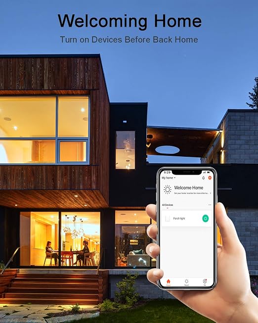Smart Light Switch - Thinkbee 2.4Ghz WiFi Wireless Light Switch kit | Compatible with Alexa, Google Assistant and IFTTT, Outdoor 1969ft Indoor 328ft Remote Control, No Hub Required, Ceiling Lamp