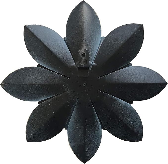 Metal Flower Wall Art Decor, 9.5" Light Sky Blue Floral Art | Rustic Modern Floral Sculpture,Distressed Hanging Home Decoration for Indoor Bedroom Living Room Office Outdoor Garden