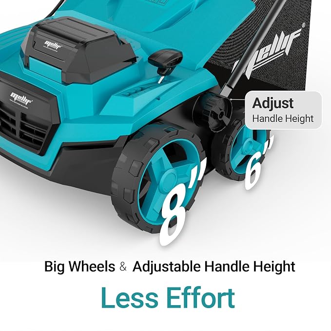 Cordless Lawn Dethatcher and Scarifier Compatible with Makita 18V Battery | Tool Only, 15" Electric Brushless Dethatcher, 36V Dual Battery Powered, Air Boost Technology, 12-Gal Collection Bag, 5 Depths
