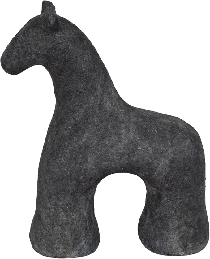 Sagebrook Home 9" Textured Horse, Black