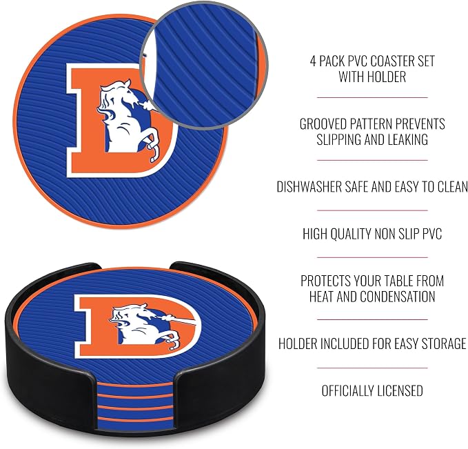 Rico Industries NFL Football Classic Favorites: PVC Coaster Set (4-Pack)
