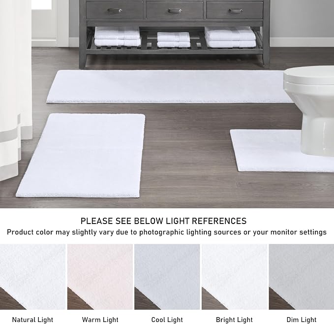 Madison Park Marshmallow Super Soft & Absorbent Bath Rug, 20 x 30, White | Non slip Backing, Spa Quality Luxurious Plush Bath Mat for Bathroom, Quick Dry, OEKO TEX