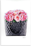 Pink Flower Purse Glam, 13 x 19 Inch Mounted Print on Wall Plaque | Stupell Industries · By Amanda Greenwood · Ready to hang · Chic gift for fashion and floral decor · Made in USA