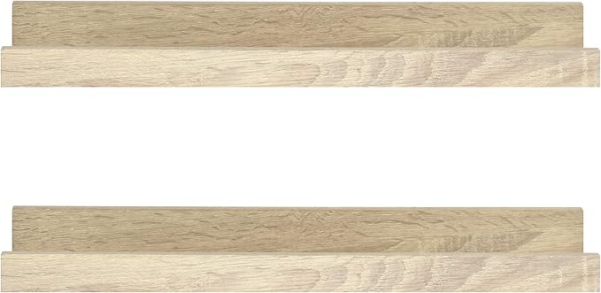 MCS Picture Ledge Shelf, Room Decor Floating Shelf, Natural Woodgrain, 18 Inch, Set of 2