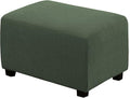 H.VERSAILTEX Ottoman Cover Slipcover Rectangle Fit Length 29'-34' Footrest Sofa Slipcovers Stool Cover Footstool Protector Covers Feature Stretch Thick Soft Jacquard Fabric Washable - Bronze Green