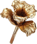 47th & Main Golden Sculptural Botanical Flower Accent Modern Décor for Coffee Table, 4.75" x 2.5" x 3" Tall, Gold Lily