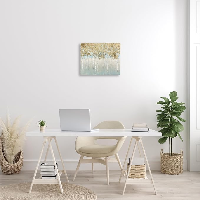 Stupell Industries 'Abstract Gold Tree Landscape'| Canvas Art | Stupell Industries | 20 x 16 Inches, Easy to Hang and Sturdy, Made in USA, by James Wiens