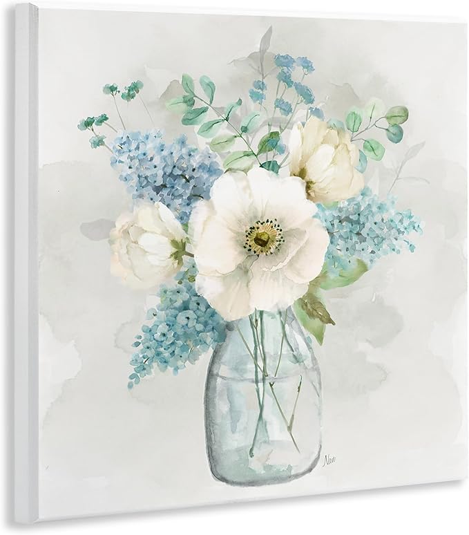 Stupell Industries 'Centric Bouquet in Soft Tones'| Wall Plaque Art | Stupell Industries | 12 x 12 Inches, Easy to Hang and Sturdy, Made in USA, by Nan