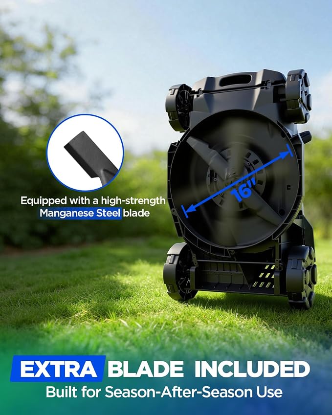 16-Inch 40V Max Brushless Cordless Electric Push Lawn Mower | Includes 40V Max 4.0Ah battery and charger, 148Wh Total Energy for Fewer Charging Interruptions during Routine Yard Care