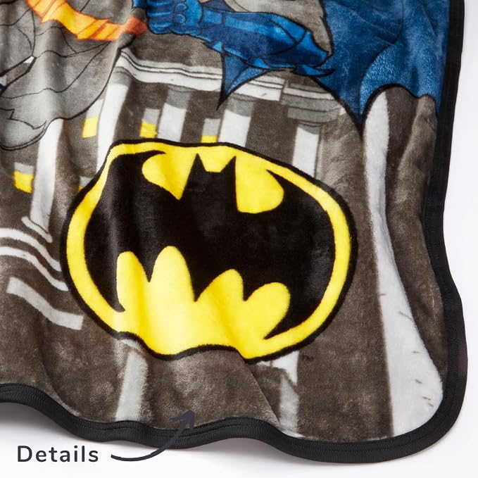 Batman DC Comics Kids Bedding Super Soft Silk Touch Throw, 40 in x 50 in, (Official Licensed Product) by Franco