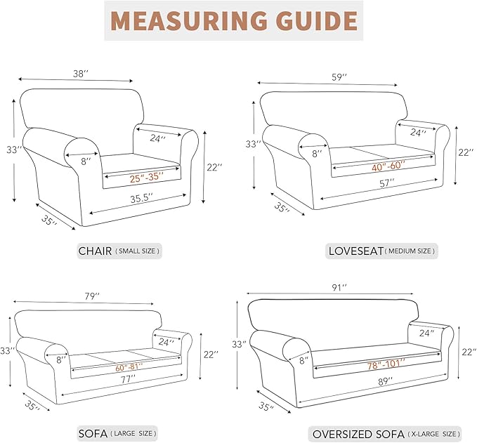 Easy-Going 100% Waterproof Loveseat Couch Cover, Dual Waterproof Sofa Cover, Stretch Jacquard Sofa Slipcover, Leakproof Furniture Protector for Kids, Pets, Dog and Cat(Loveseat, Camel)