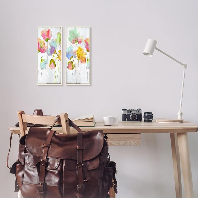 Whimsical Florals Blooming, 7 x 17 Inch Mounted Print on Wall Plaque Set | Stupell Industries · By Vanessa Austin · Ready to hang · Hand finished · Made in USA