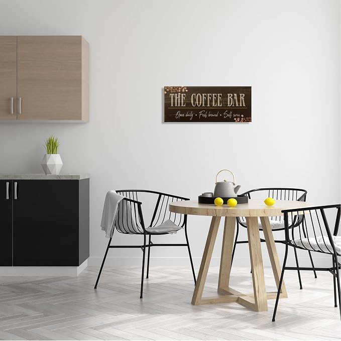 Stupell Industries 'Rustic Coffee Bar Sign'| Canvas Art | Stupell Industries | 24 x 10 Inches, Easy to Hang and Sturdy, Made in USA, by Kim Allen