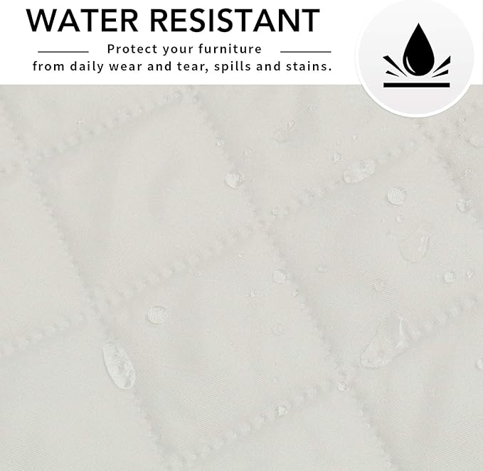 Easy-Going Reversible Loveseat Couch Cover for 2 Cushion Couch Sofa Cover for Dogs Water Resistant Furniture Protector with Foam Sticks Elastic Straps for Pet (Loveseat, Ivory/Ivory)