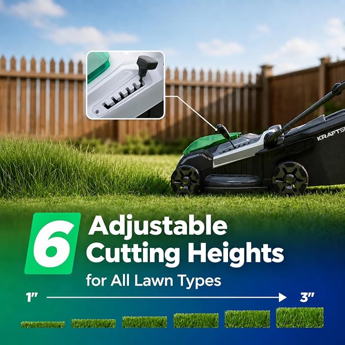 18" 40V Brushless Cordless Electric Lawn Mower | Includes Two 20V 8.0Ah Batteries & Charger, 6-Level Height Adjustment (25mm-75mm), 50L Collection Bag, and 2 Spare Blades