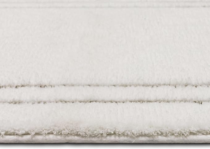 Mohawk Home Corona Casual Geometric White 2' X 3' 4" Machine Washable Bath Mat Perfect for Bathroom