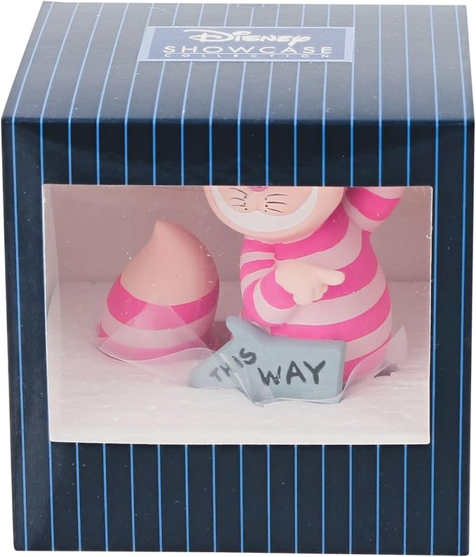 Enesco Disney Showcase Alice in Wonderland Disney Showcase Cheshire Cat This Way Miniature Figurine, 3.35 Inch, Multicolor