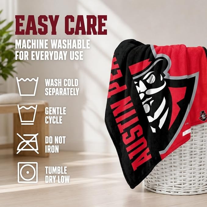 Proformance Home NCAA Austin Peay Governors Endzone Ultra Soft Tailgate Throw