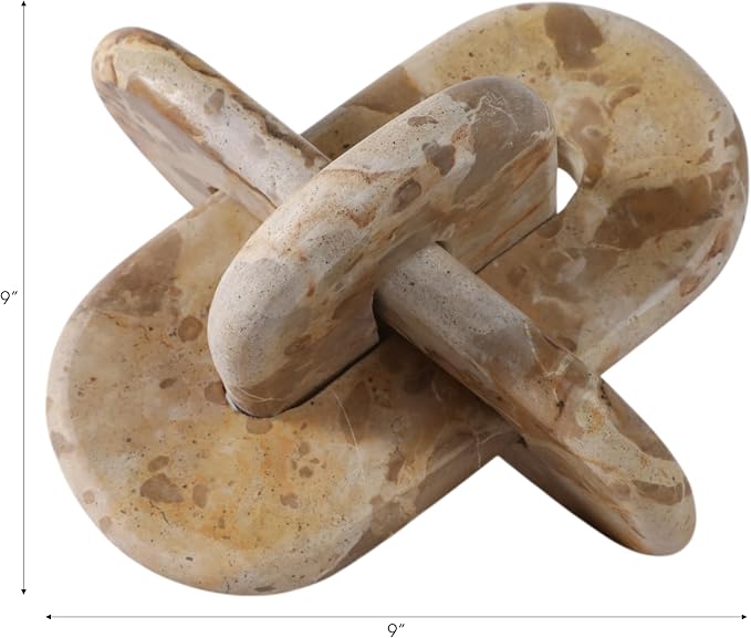 Sagebrook Home 9x9 Rounded Marble Knot, Light Leopard
