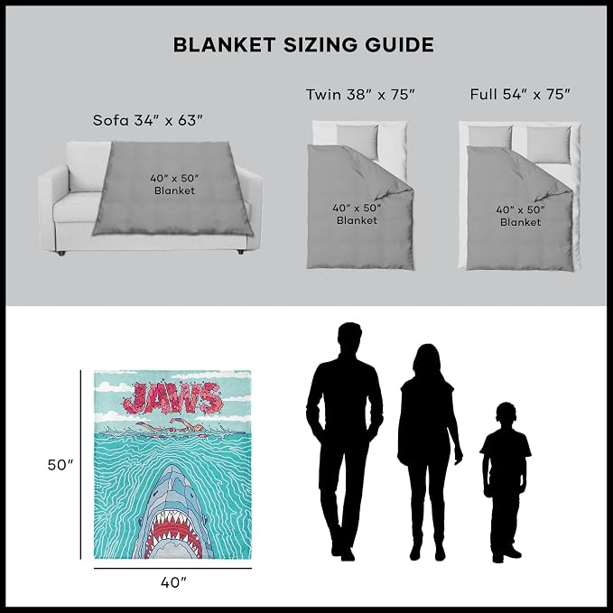 Northwest Jaws Squiggle Poster Silk Touch Throw Blanket 40x50 inches