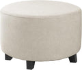 H.VERSAILTEX Ottoman Cover Stretch Ottoman Slipcover Round Ottoman Storage Cover Folding Stool Covers Furniture Protector Cover for Footrest Ottoman Fit Dia 20" - 23", Island Fossi