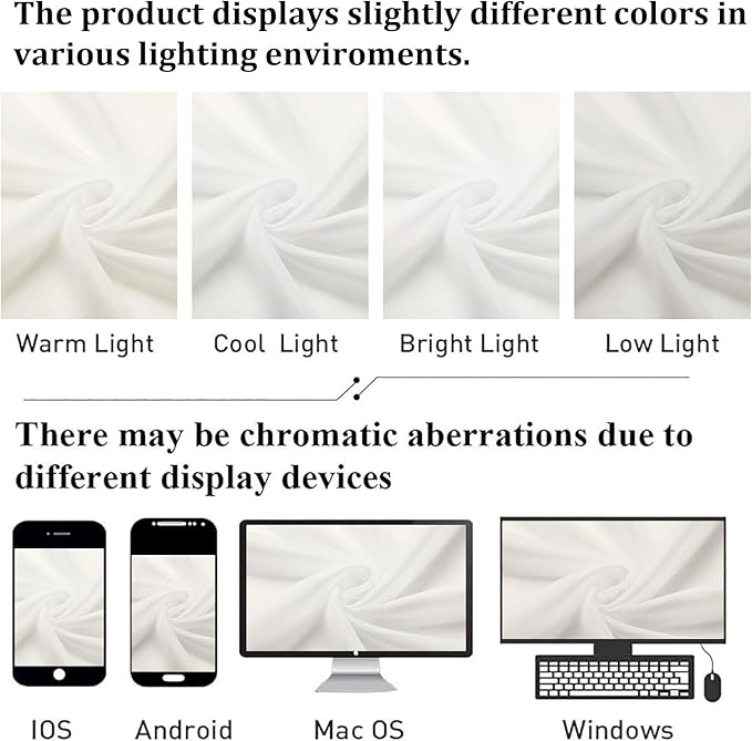 Lecloud Ivory Sheer Curtains 102 Inches Long 2 Pcs, Rod Pockets Light Filtering - Image 7