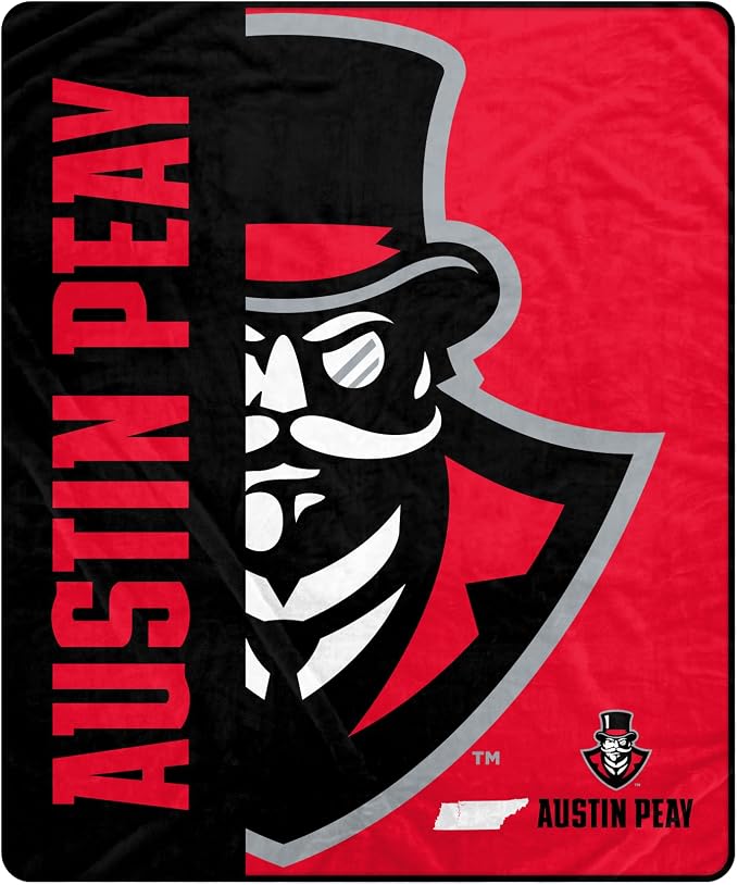 Proformance Home NCAA Austin Peay Governors Endzone Ultra Soft Tailgate Throw