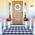Navy Blue and White Buffalo Plaid Rug 3' x 5', Washable Farmhouse Non-Slip Checkered Doormat, Indoor Outdoor Floor Mat for Living Room, Bedroom, Entryway, Kitchen, Laundry Room