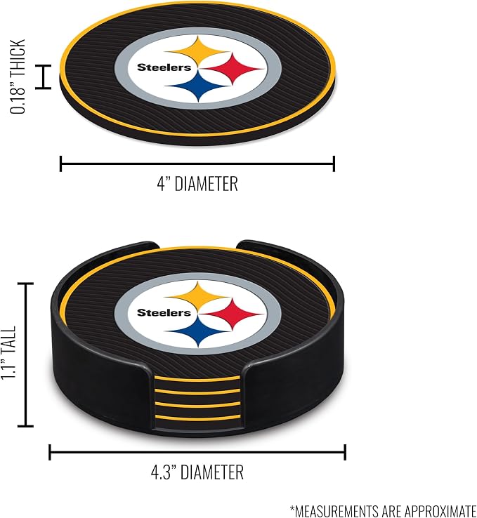 Rico Industries NFL Football Classic Favorites: PVC Coaster Set (4-Pack)