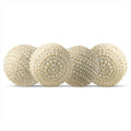 SARO LIFESTYLE Beaded and Pearl Orb (Set of 4)