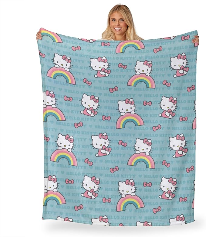 NORTHWEST Hello Kitty Silk Touch Throw Blanket, 50" x 70", Bow So Sweet
