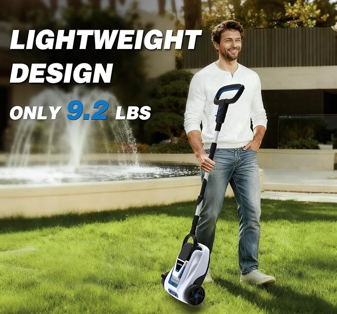 LUXTER 9 Inch Cordless Lawn Mower 6000RPM Brushless Motor 3 Adjustable Cutting Heights (1.5"-2.3") Electric Grass Trimmer 20V 4.0Ah Battery & Charger Mini Lawn Mower for Garden Yard Work and Lawn Care