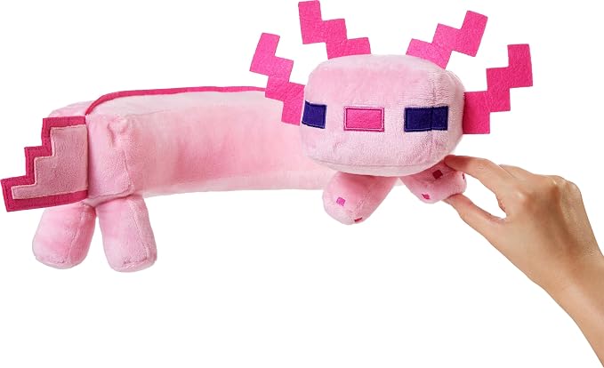 Mattel Minecraft Axolotl Neck Pillow, Plush Toy | Stuffed Toy with Sounds for Travel, Comfort & Play, For Kids & Collectors (Amazon Exclusive)