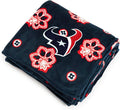 Vera Bradley Women's Fleece NFL Oversized Throw Blanket (Multiple Teams Available), Houstontexansonnavy/Redbandana, One Size