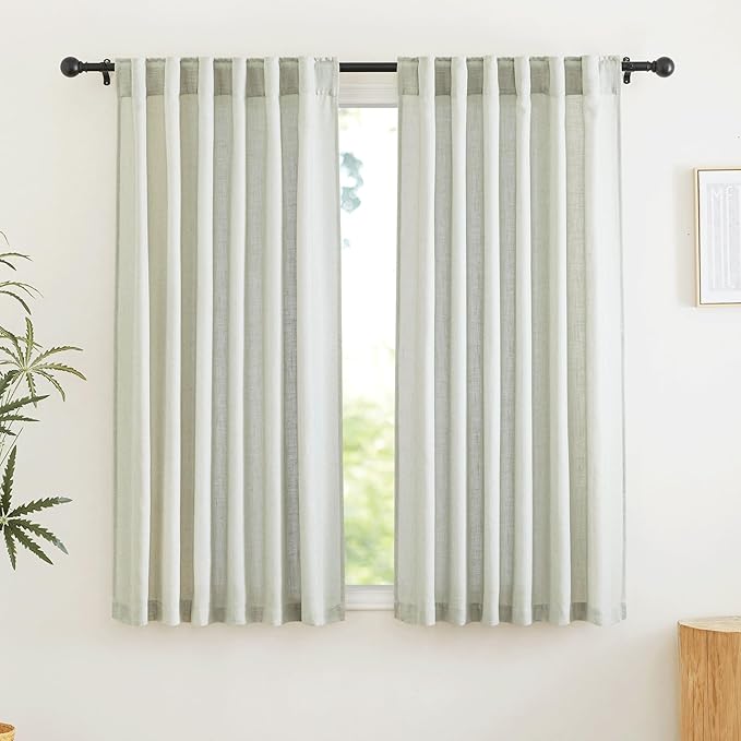 RYB HOME Natural Linen Curtains 72 inch Length by RYBHOME