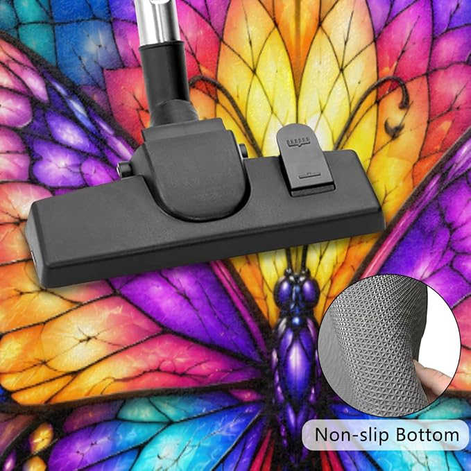 Butterfly Half Round Door Mat Welcome Entrance Mat Bath Bathroom Rug A8 | Butterfly Glass Painting Welcome Entrance Mat Anti-Slip Half Moon Bath Mat Semi Circle Rug Indoor Outdoor Kitchen Rug