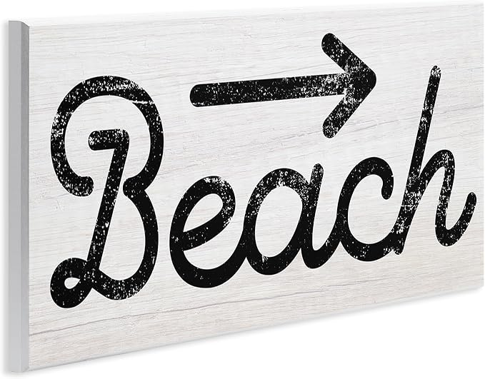 'Weathered Beach Direction Sign Rustic Arrow'| Wall Plaque Art | Stupell Industries | 17 x 7 Inches, Easy to Hang and Sturdy, Made in USA, by Lil' Rue