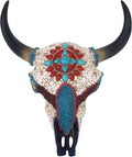 Design Toscano Mystic Plains Warrior Faux Gem Encrusted Cow Skull Wall Sculpture: Medium