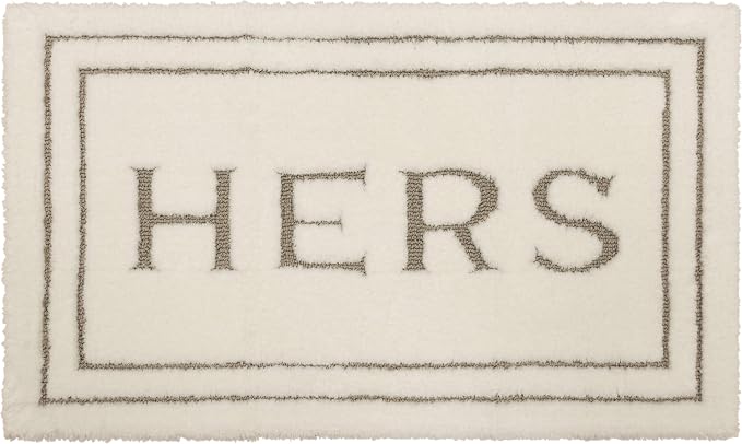Mohawk Home Hers Casual Novelty; Solid Ivory 1' 5" X 2' Bath Mat Perfect for Bathroom