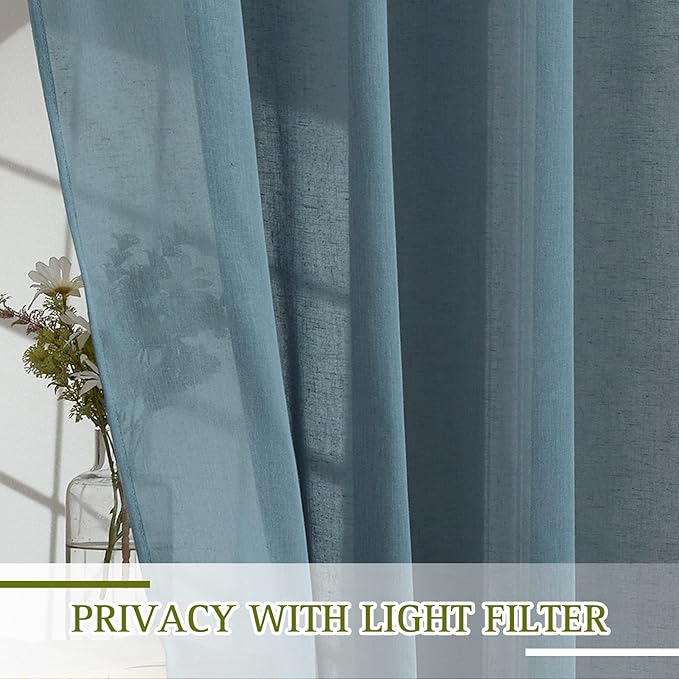 NICETOWN Sheer Linen Curtains 84 inch Long - Image 5