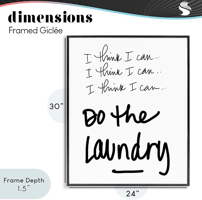 Humor Laundry Motivation Quote, 24 x 30 Inch Framed Giclée Print | Stupell Industries · By SD Graphics Studio · Ready to hang · Great gift for laundry room decor · Made in USA