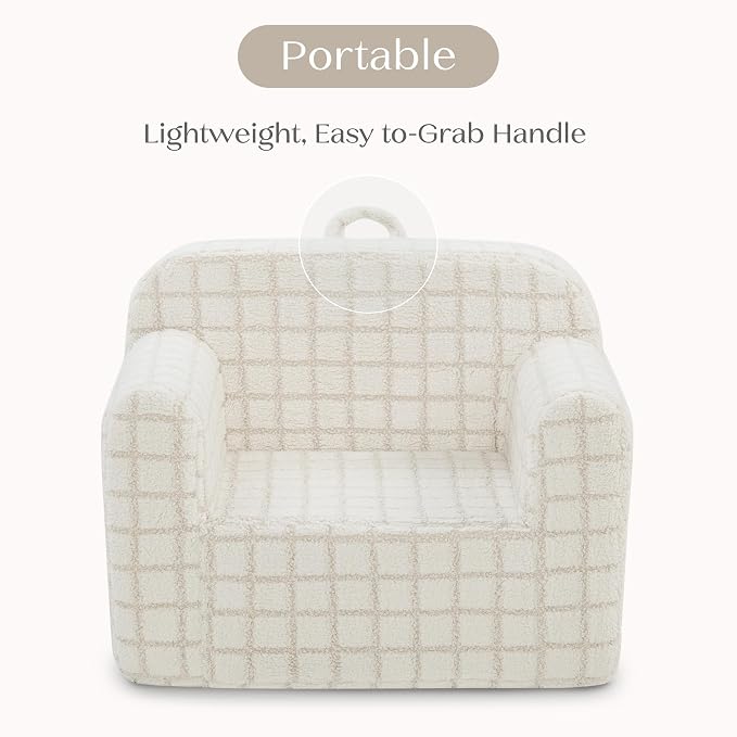 Delta Children Checkered Cozee Chair, Cream
