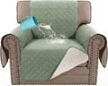 H.VERSAILTEX 100% Waterproof Couch Cover Chair Sofa Slipcover Furniture Protector for Pets Kids Children Dog Cat with Non-Skid Backing (Chair, Pale Aqua)