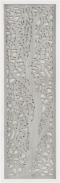 Madison Park Laurel Wall Art - Laser Cut Carved Botanical Tree Branches, Genuine Fir Wooden Framed, Rustic Finish - Modern Farmhouse Décor for Living Room, Ready to Hang Panel, 12 x 36, Natural Grey
