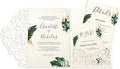 DORIS HOME Laser Cut Wedding Invitation Pockets, Ivory White, 5"x7" | 50pcs, With Envelopes, For Wedding & Anniversary, No Inserts Included